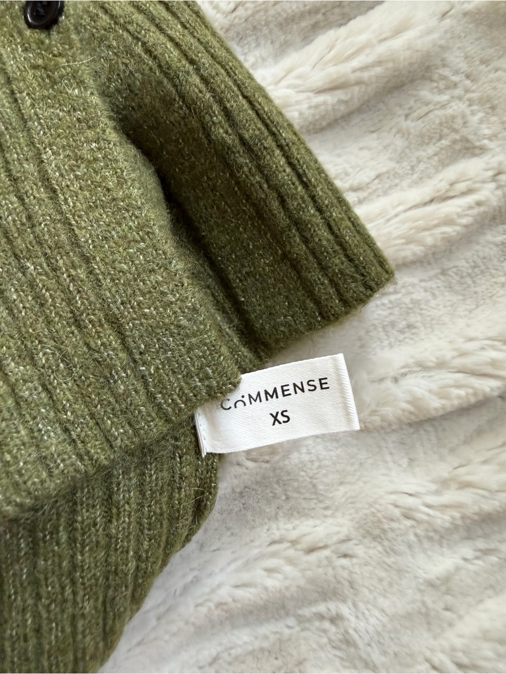 Commense Olive Green Turtleneck Knit Cardigan & Pencil Skirt Set - Picture 7 of 7